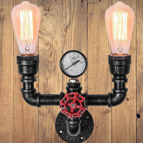 Industrial Retro Creative Metal Pipe 2/3 Light Wall Sconce Lamps