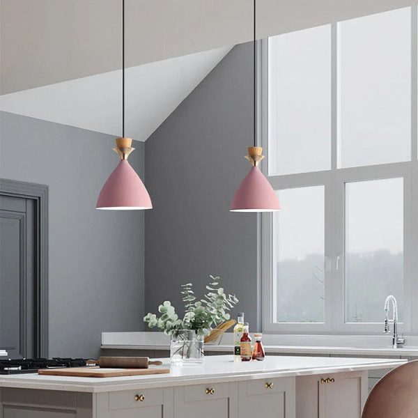 Nordic Macaron Candy Iron Cone 1/3 Light Chandelier - Image 11