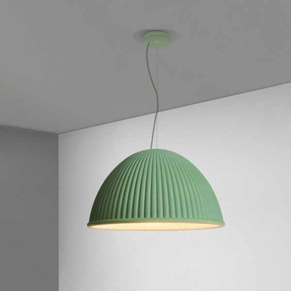Contemporary Scandinavian Resin Half Circle Stripe Design 1-Light Pendant Light For Dining Room - Image 14