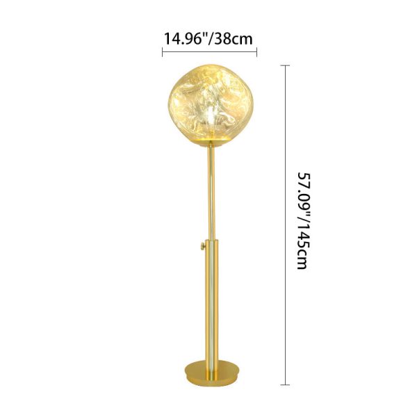 Contemporary Nordic Lava Irregular Circle Adjustable Height Acrylic PVC 1 - Light Standing Floor Lamp For Living Room - Image 4