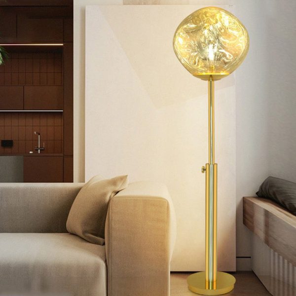 Contemporary Nordic Lava Irregular Circle Adjustable Height Acrylic PVC 1 - Light Standing Floor Lamp For Living Room - Image 3