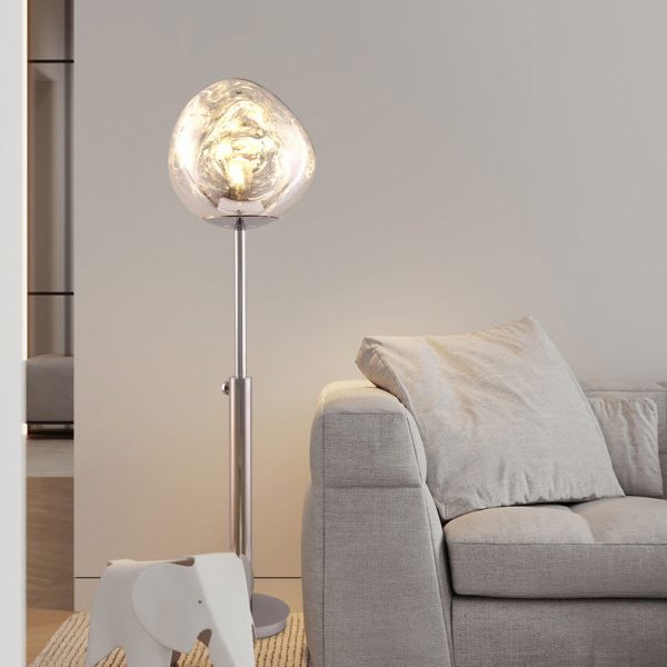 Contemporary Nordic Lava Irregular Circle Adjustable Height Acrylic PVC 1 - Light Standing Floor Lamp For Living Room - Image 2