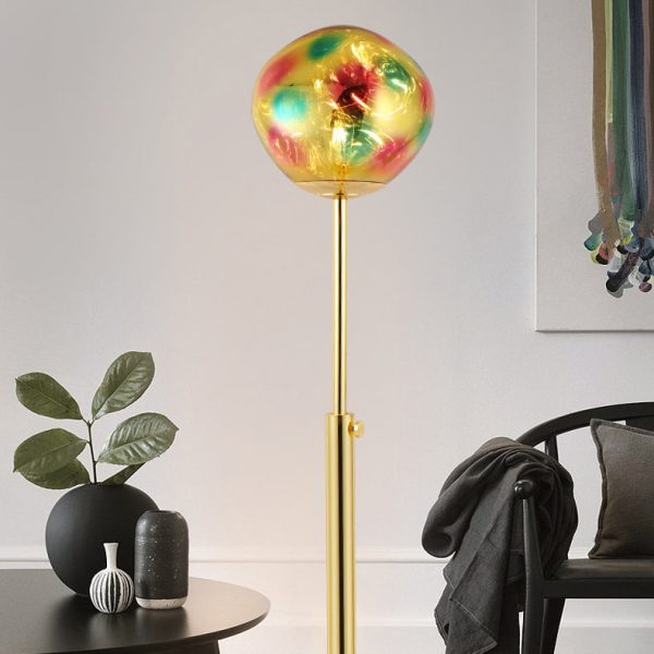Contemporary Nordic Lava Irregular Circle Adjustable Height Acrylic PVC 1 - Light Standing Floor Lamp For Living Room - Image 10
