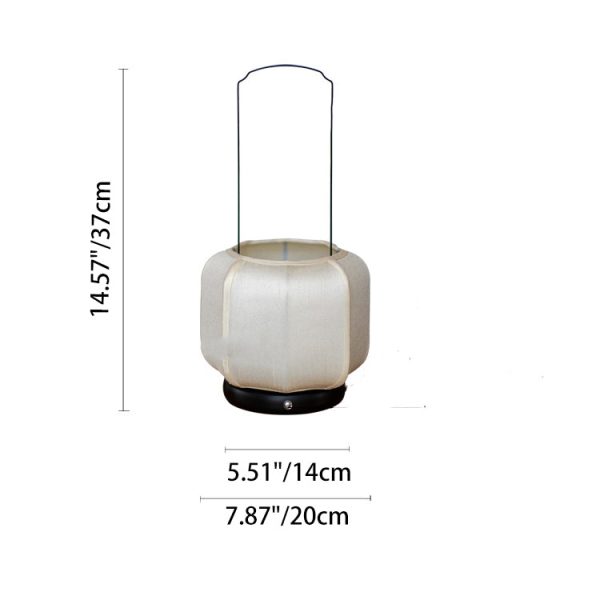Traditional Chinese Iron Silk Fabric Lantern Shape LED Table Lamp For Bedroom - Image 7