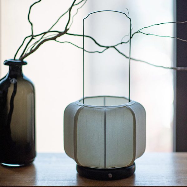 Traditional Chinese Iron Silk Fabric Lantern Shape LED Table Lamp For Bedroom - Image 14