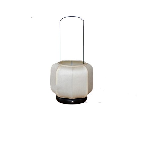 Traditional Chinese Iron Silk Fabric Lantern Shape LED Table Lamp For Bedroom - Image 9