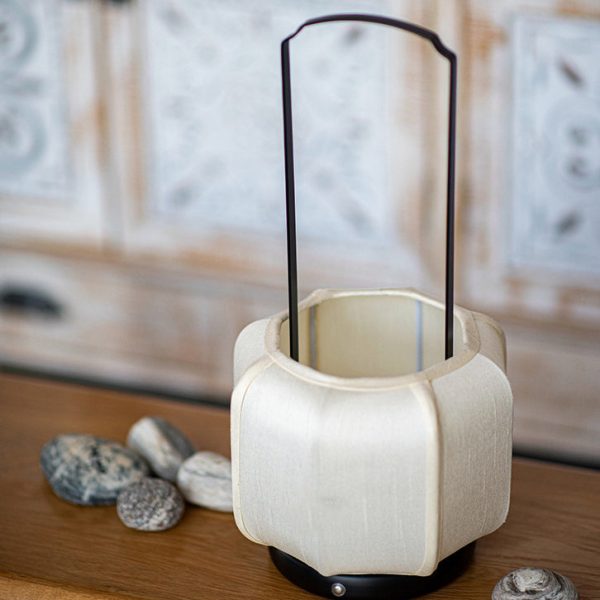 Traditional Chinese Iron Silk Fabric Lantern Shape LED Table Lamp For Bedroom - Image 12