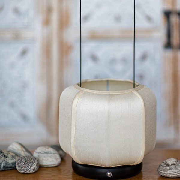 Traditional Chinese Iron Silk Fabric Lantern Shape LED Table Lamp For Bedroom - Image 13