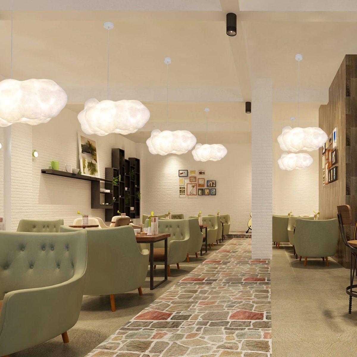 Cloud Shaped Modern Artistic Pendant Light Hanging Lamp Island Lights - Image 4