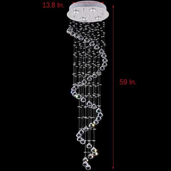 Multi Spiral Contemporary Metal Crystal Living Room Chandelier Light Fixtures - Image 7