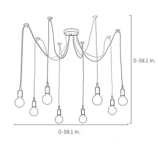 Cluster Spider Pendant Lighting 10-heads DIY Adjustable Ceiling Lights - Image 15