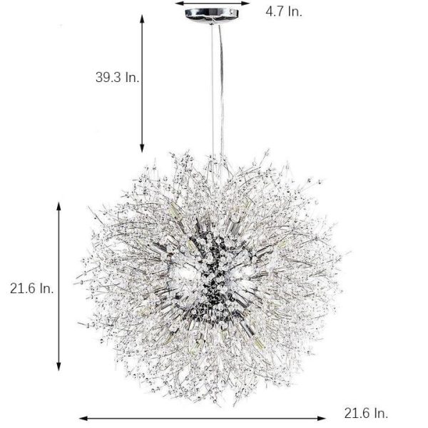 Round Design Crystal Metal LED Antique Chandeliers Kitchen Pendant Lighting - Image 5