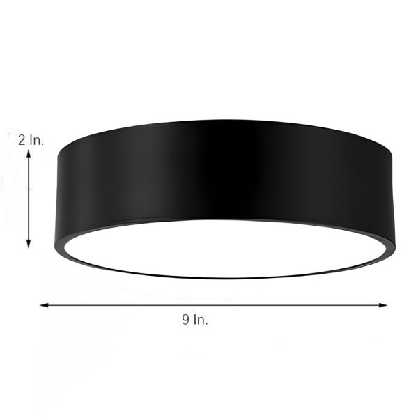 Thick Cylindrical LED Black Modern Ceiling Lights Flush Mount Light - Image 7