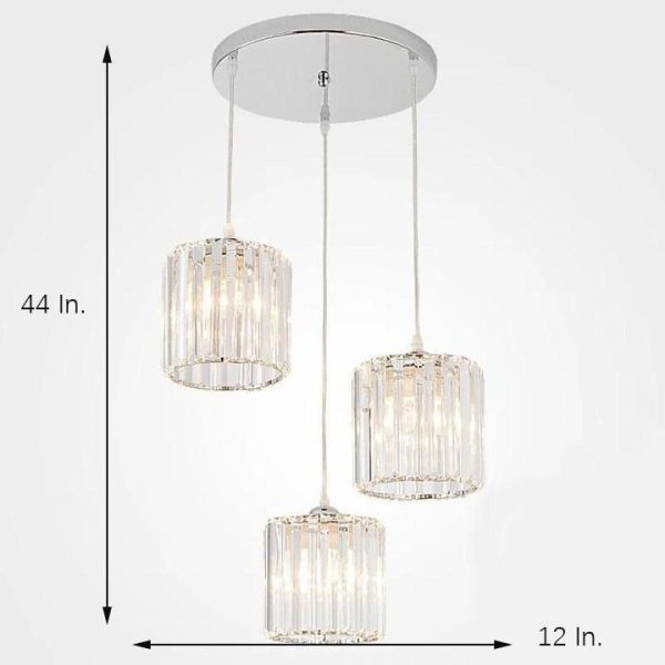 3 Metal Crystal Island Lantern Chandelier LED Ceiling Light - Image 7