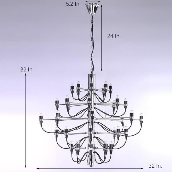 Creative 50-Light Electroplated Candlestick Design Modern Chandeliers - Image 6