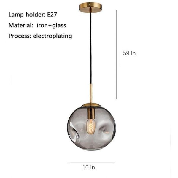 Electroplated Glass Globe LED Modern Pendant Lighting Hanging Lamp Island Lights - Image 5