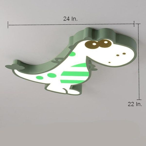 Cartoon Dinosaur Design LED Dimmable Nordic Flush Mount Ceiling Lights - Image 5