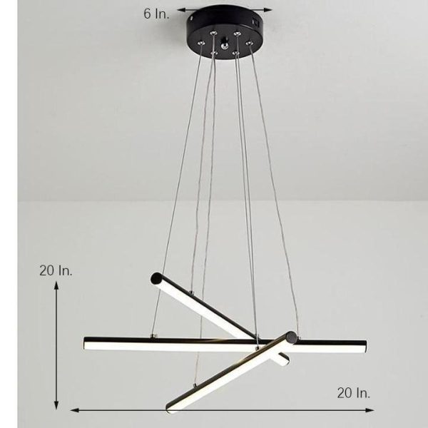 3-piece LED Strip Linear Modern Chandelier Pendant Light Hanging Lamp - Image 8