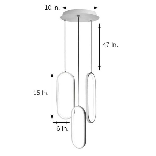 Modernist Curved 3 Rectangle Chandeliers Island Kitchen Dining Room Lighting Ceiling Light - Image 8