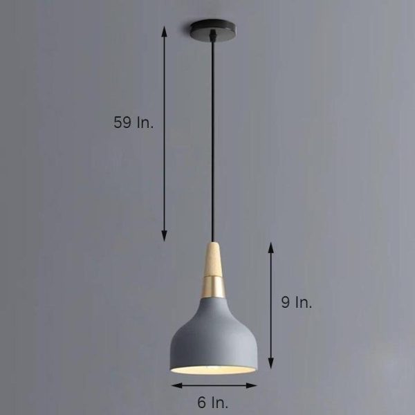 Wood Bamboo Metal LED Modern Pendant Light Hanging Lamp Island Lights - Image 6