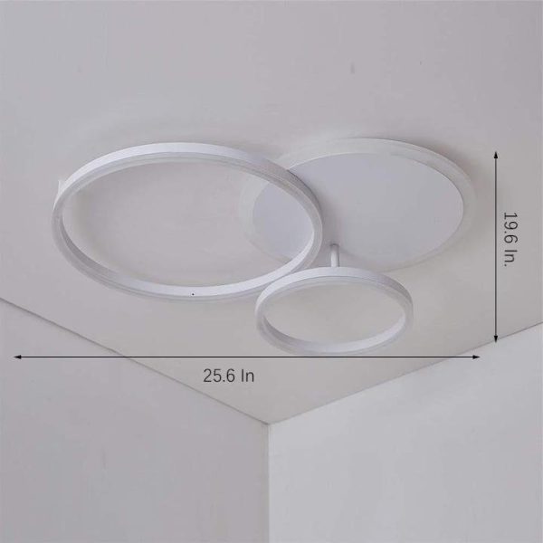 3-Layers LED Modern Circle Flush Mount Light - 3-Color Dimmable, 26"x20" - Image 15