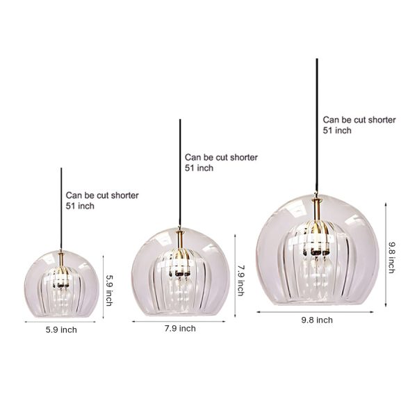 Unique Glass Globe LED Modern Pendant Light Hanging Lamp Island Lights - Image 5