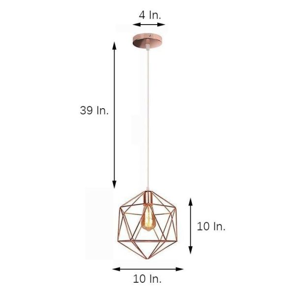 Geometric Cage LED Industrial Modern Ceiling Light Flush Mount Lighting - Image 4