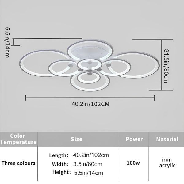 Elegant Semi Flush Mount Ceiling Lights with Unique Overlapping Rings - Image 39