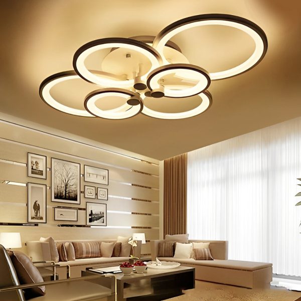 Elegant Semi Flush Mount Ceiling Lights with Unique Overlapping Rings - Image 2