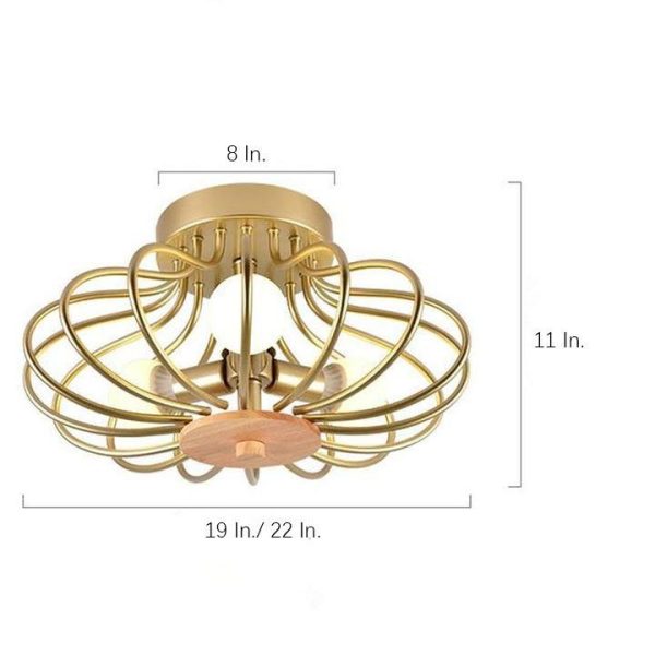 Globes Metal Intricate Modern LED Flush Mount Ceiling Light for Bedroom - Image 7