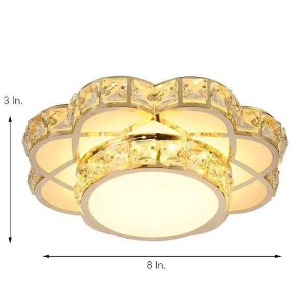 Flower Effect Metal Crystal LED Flush Mount Ceiling Light for Hallway Entryway Lighting - Image 9