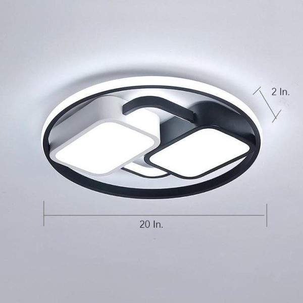 Circles Rectangles Dimmable LED Modern Ceiling Light Flush Mount Lighting - Image 12