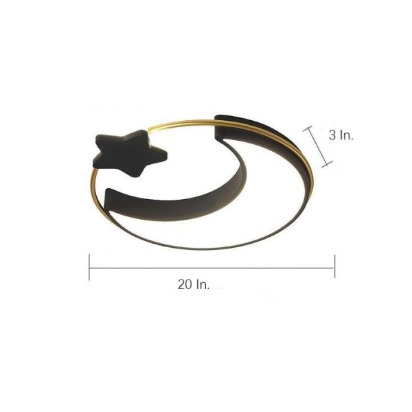 Moon and Star Dimmable Flush Mount LED Light Baby Kids Bedroom Ceiling Lights - Image 11