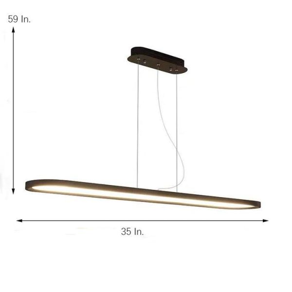 Rounded Corners Strip LED Modern Pendant Lighting Chandelier Hanging Lamp - Image 2