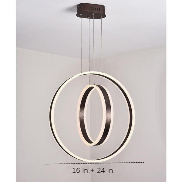 Twin Circle LED Orb Chandelier Ceiling Light - Image 9
