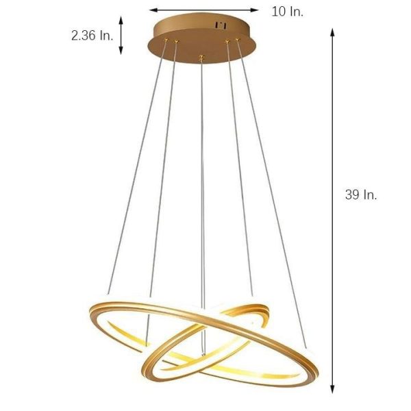 2-light Circles Shaped LED Nordic Chandeliers Hanging Ceiling Lights - Image 8