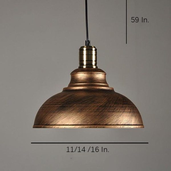 Semi Globe Metal LED Vintage Pendant Light Hanging Lamp Island Lights - Image 10