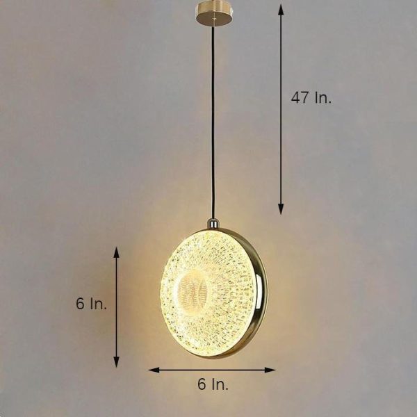 Circle Shaped Electroplated Acrylic Metal LED Modern Pendant Lighting - Image 9