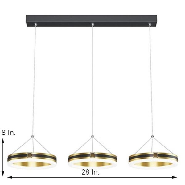 3 Circles Dimmable LED Modern Chandeliers Pendent Lighting Ceiling Lamp - Image 6