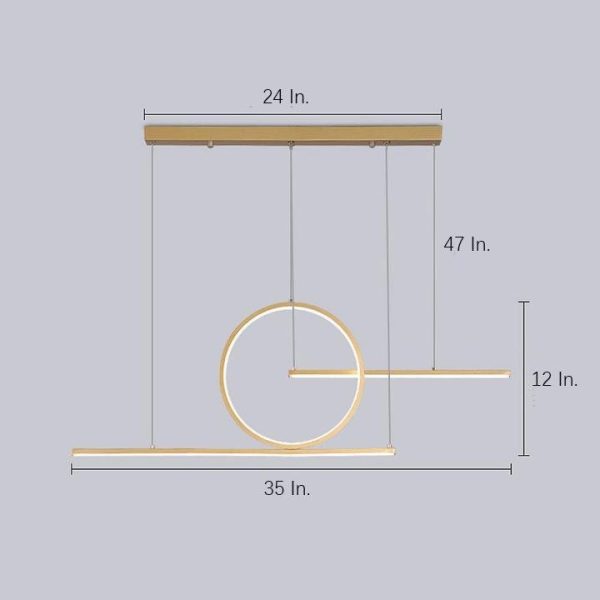 Circle Linear Design LED Modern Chandelier Hanging Ceiling Lights - Image 10