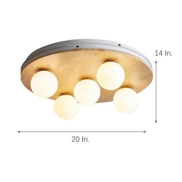 Nordic 5-Light Round Plane Bubble Ceiling Light - Image 4
