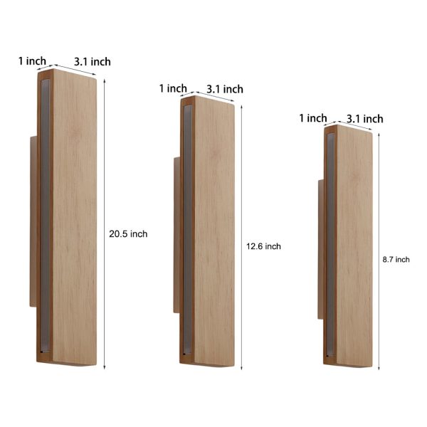 Rotatable Minimalist Rectangular Wood Led Wall Lamp Wall Lights Fixture - Image 7