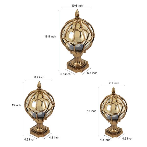 Vintage Outdoor Pier Mount Post Light with Glass Globe - Image 7
