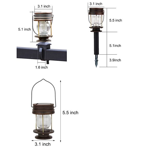 Retro Portable Waterproof Intelligent Led Solar Powered Outdoor Lights - Image 8