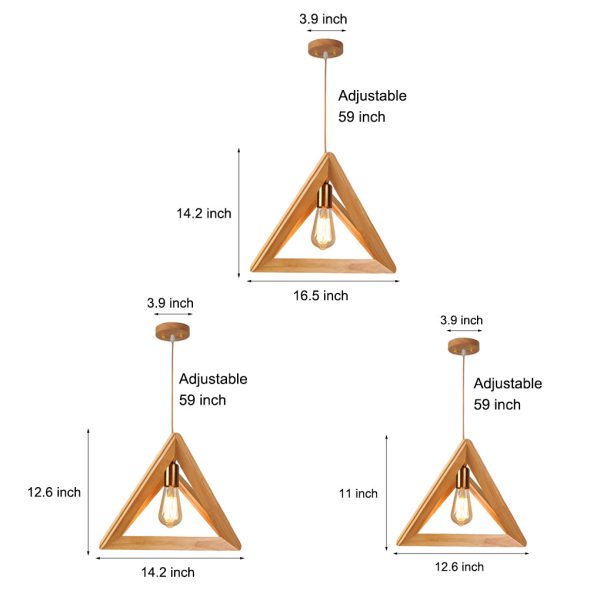 Creative Wood Frame Geometric Art Minimalist Nordic Pendant Lights - Image 8