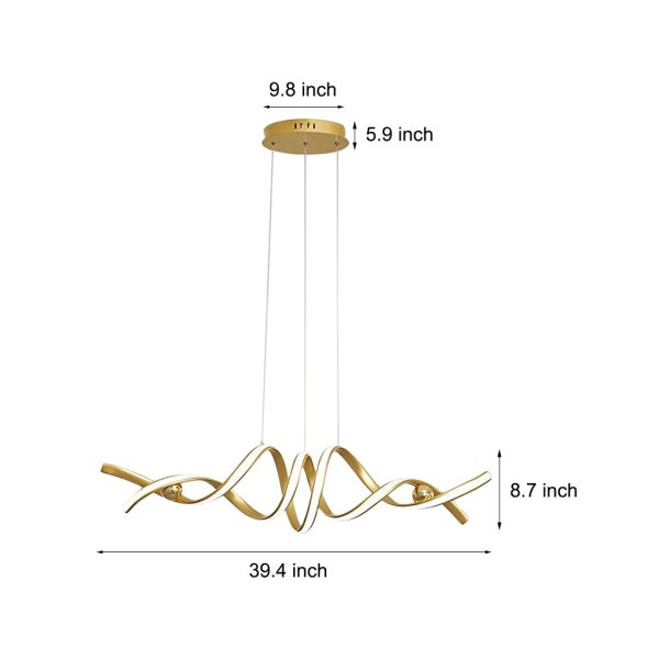 Wave Strip Twisted Creative Stepless Dimming LED Nordic Chandelier Light - Image 8