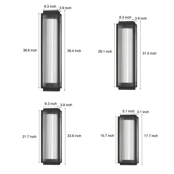 Rectangular Strip Waterproof LED Black Modern Outdoor Wall Lights - Image 9