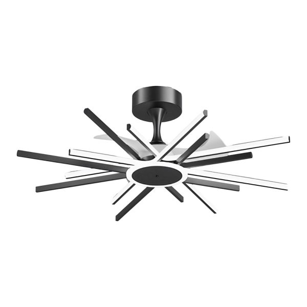 Spiral Linear Modern LED Ceiling Fan in Black/Gold - Silent Fan Light Fixture - Image 9