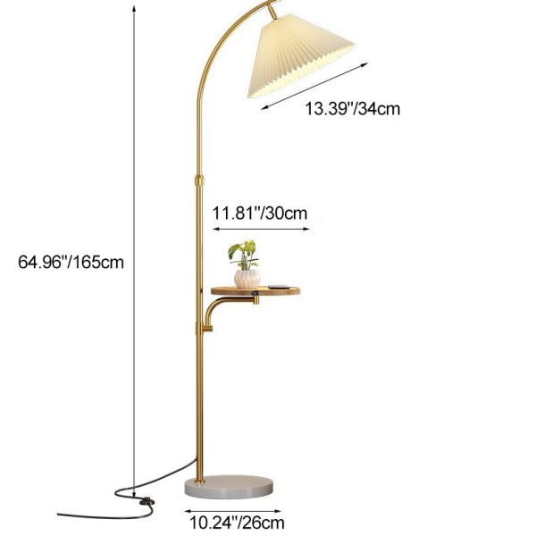 Modern Simplicity Pleated PVC Iron Pole 1-Light Standing Floor Lamp For Living Room - Image 4
