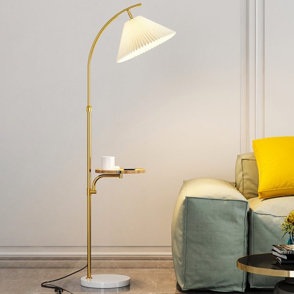 Modern Simplicity Pleated PVC Iron Pole 1-Light Standing Floor Lamp For Living Room - Image 9